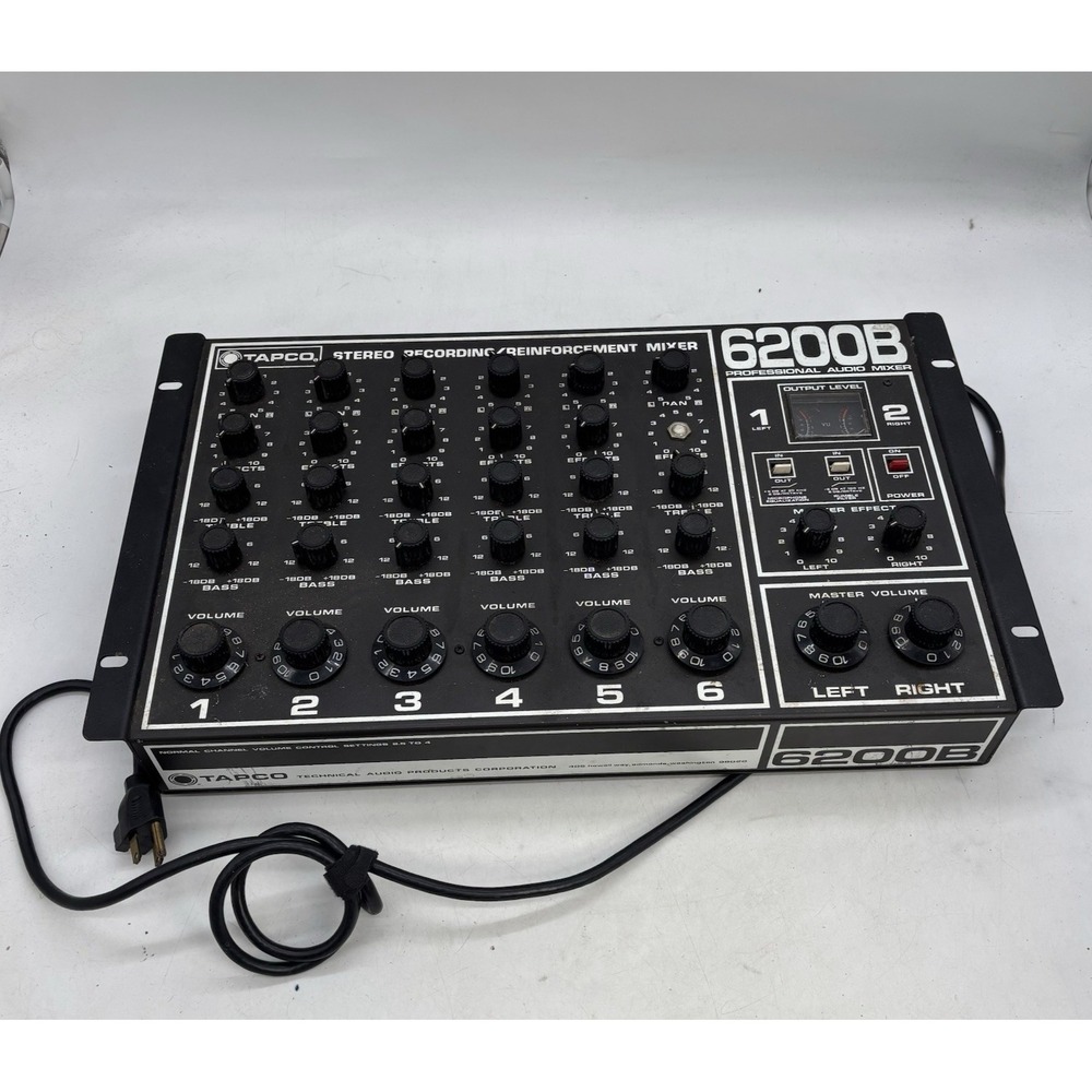 TAPCO 6200B Professional Audio Mixer 6 Channels Untested